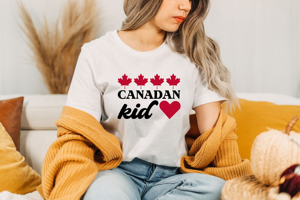 Canada baby on a girl's t-shirt.