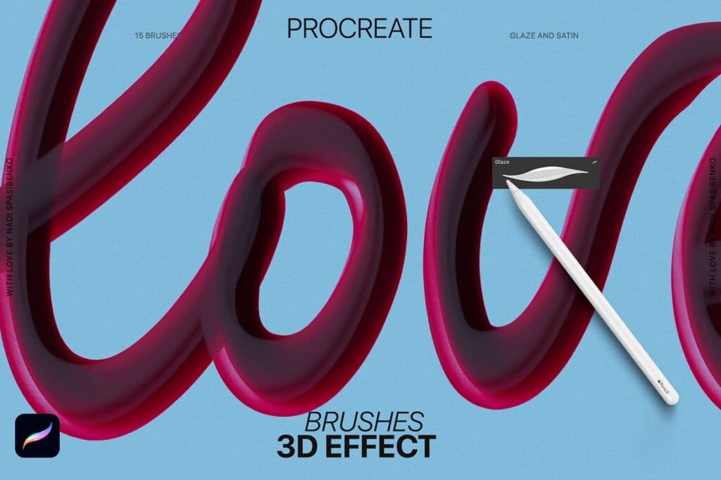 3D Effect Procreate Brushes – MasterBundles