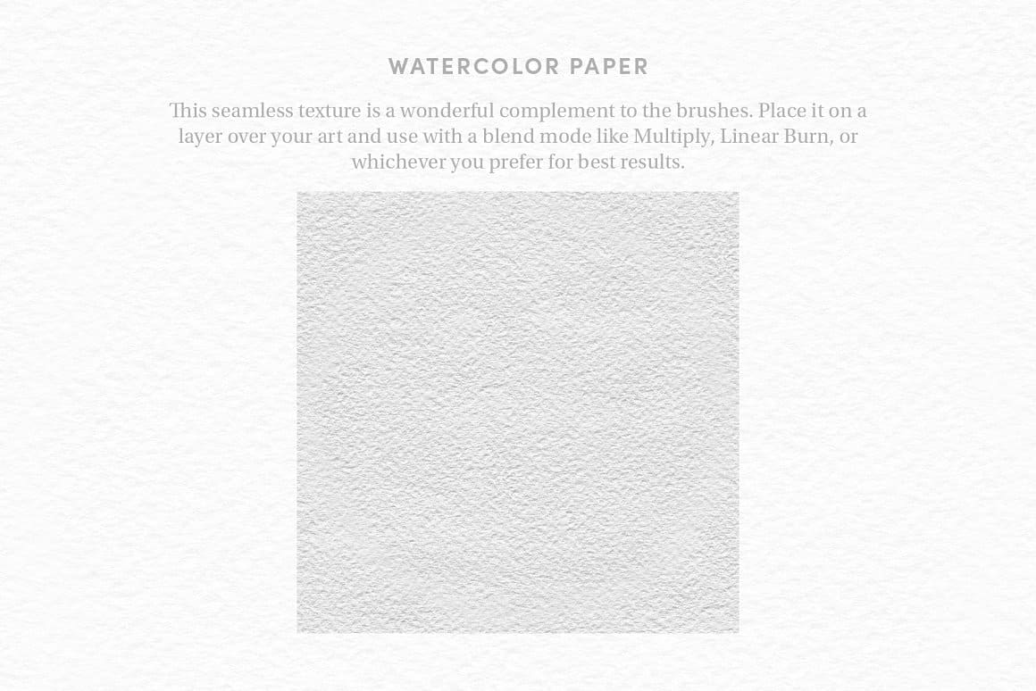 Watercolor Paper, This seamless texture is a wonderful complement to the brushes.
