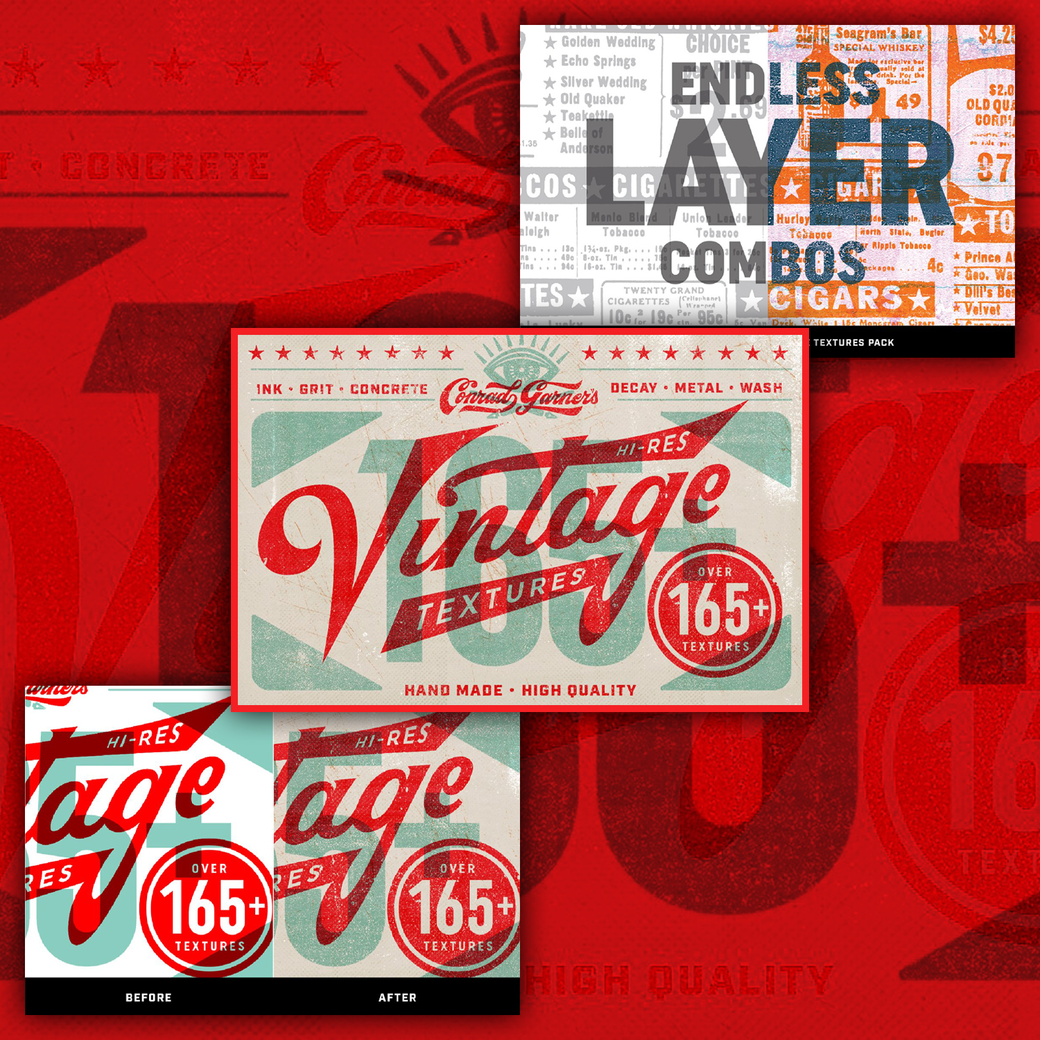 Images with conrads vintage texture pack.
