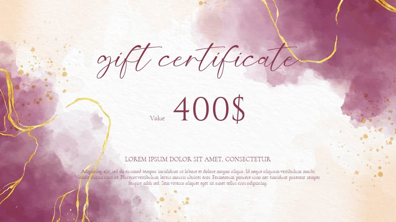 Beige Pink $400 Powerpoint Gift Certificate Slide 11.