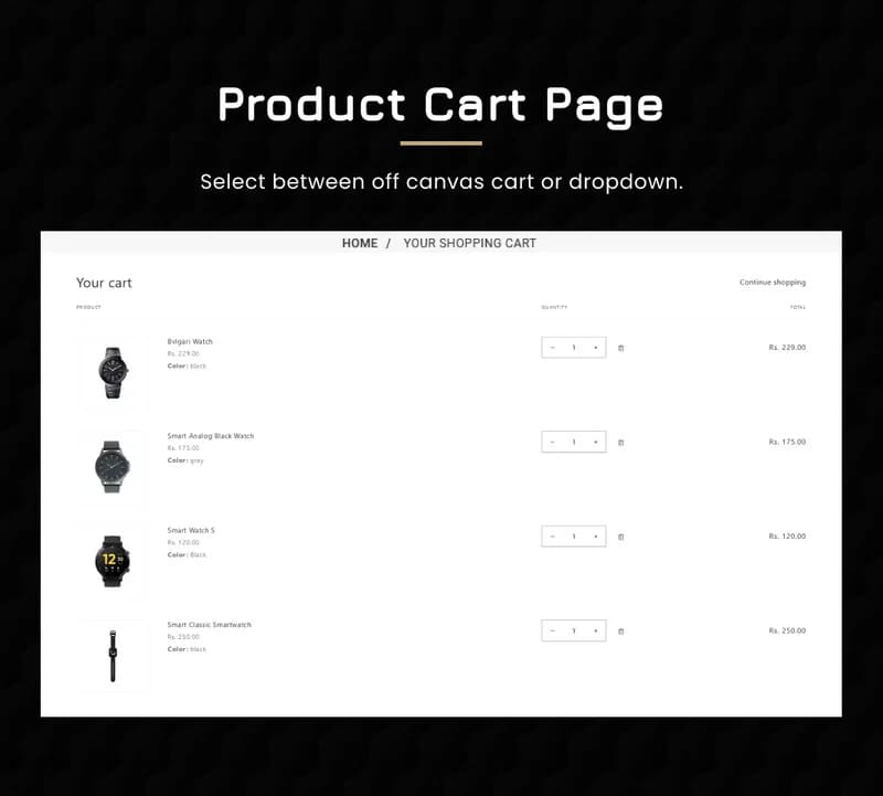 Product Cart Page – Royal mega watch.