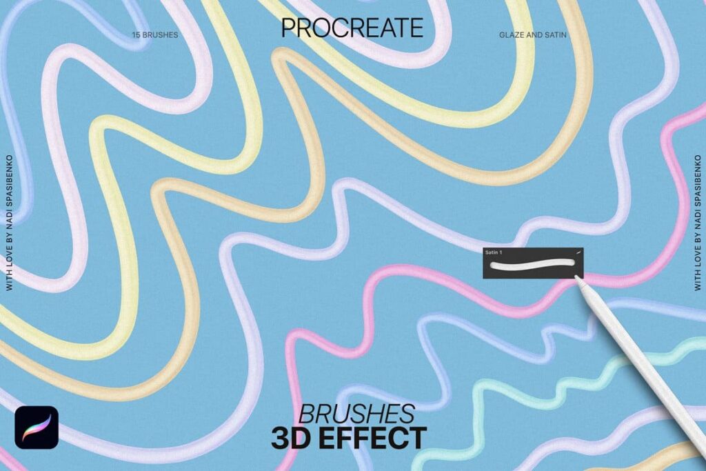 3D Effect Procreate Brushes – MasterBundles