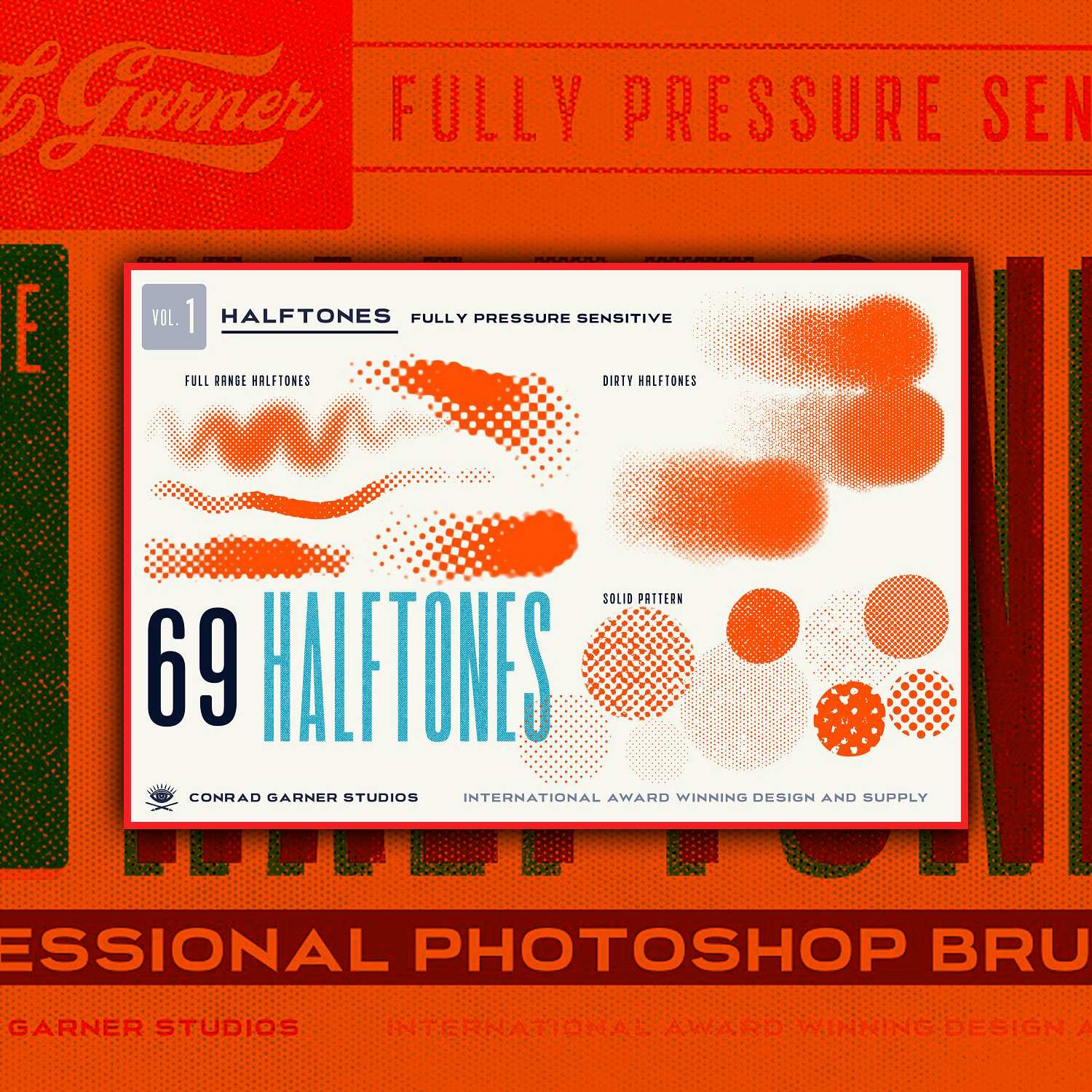 Images with halftone brushes photoshop.