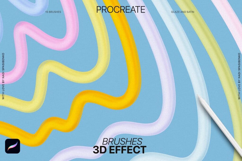 3D Effect Procreate Brushes – MasterBundles