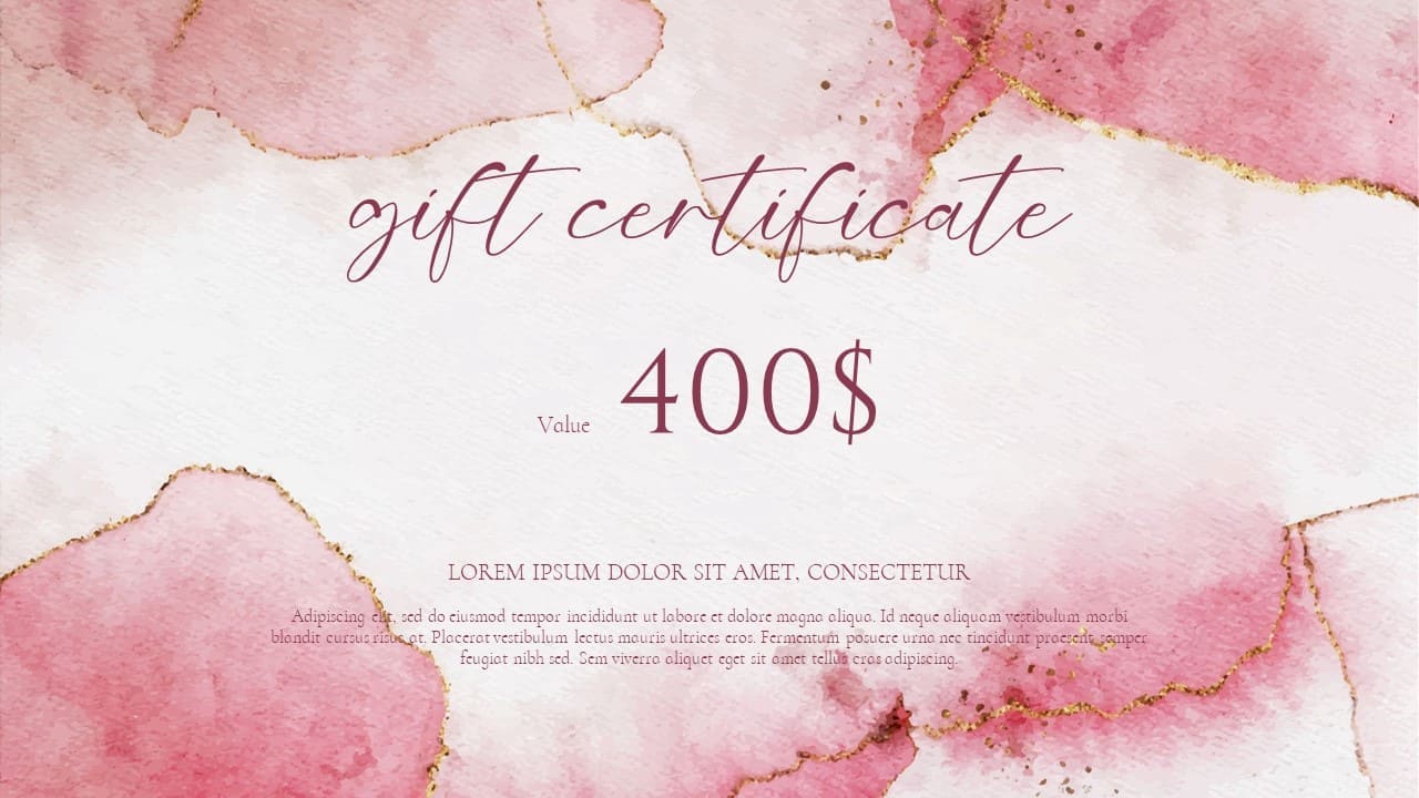 Pale Pink $400 Powerpoint Gift Certificate Slide 15.