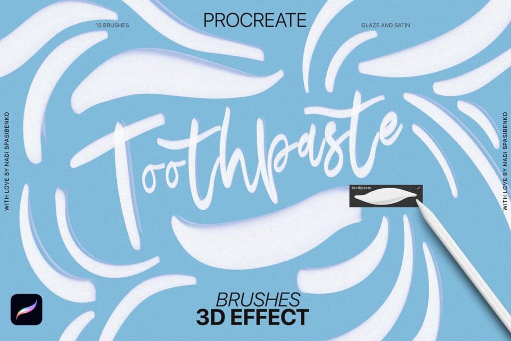3D Effect Procreate Brushes – MasterBundles