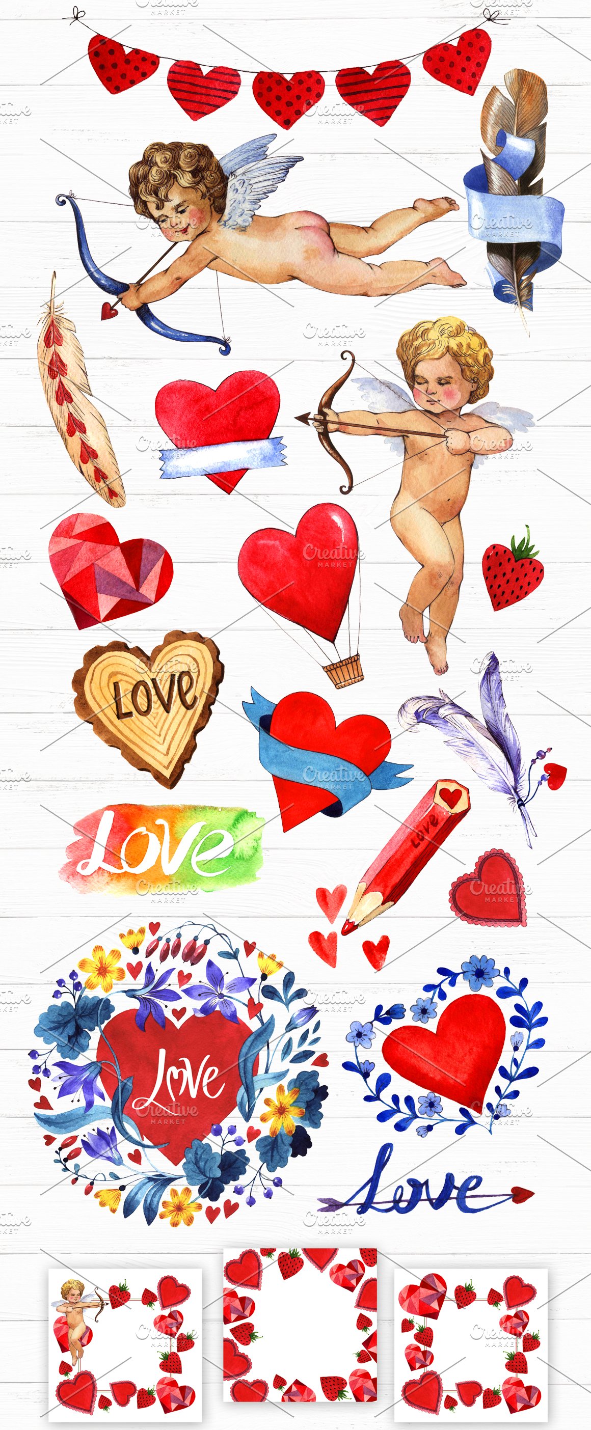 Love and Cupid and other drawings.