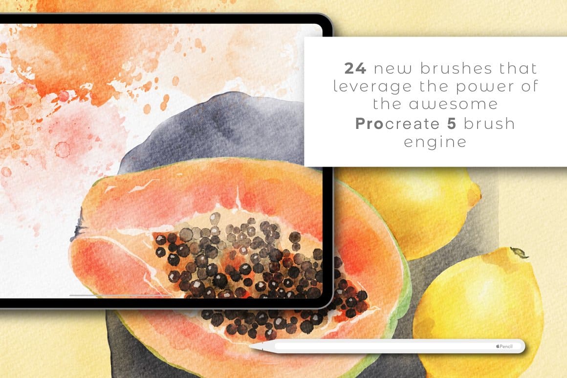 24 new brushes that leverage the power of the awesome Procreate 5 brush engine.