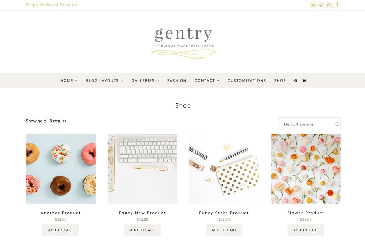 Shop of Gentry a fabulous wordpress theme.