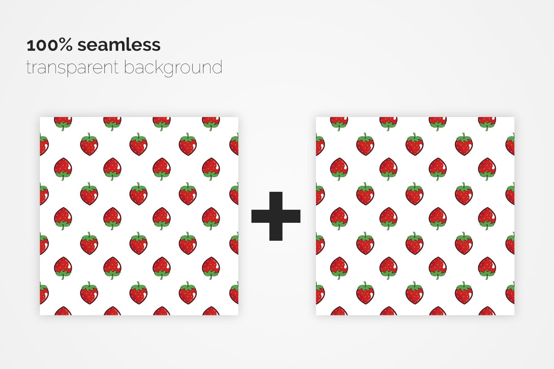 100% seamless transparent background of Strawberries seamless patterns.