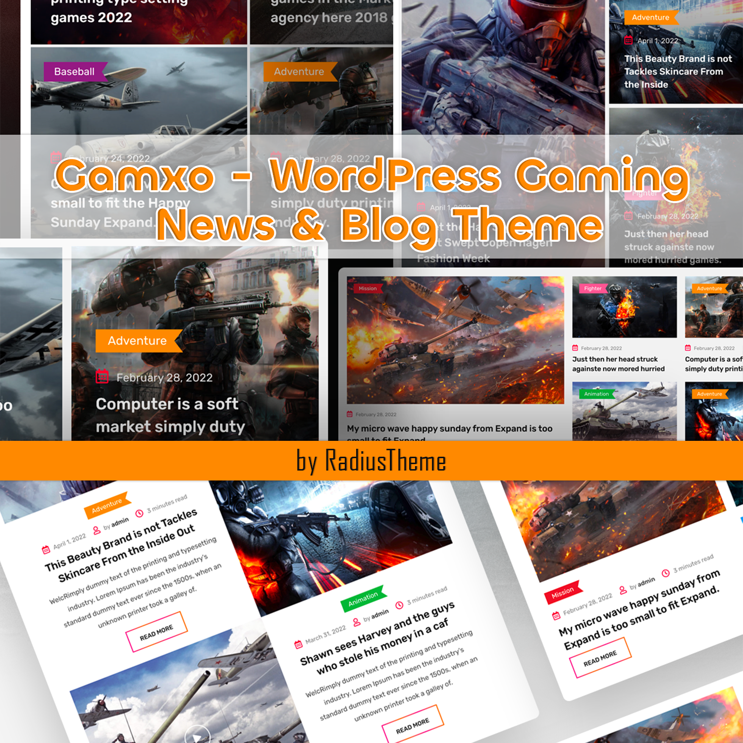 Preview gamxo wordpress gaming news blog theme.