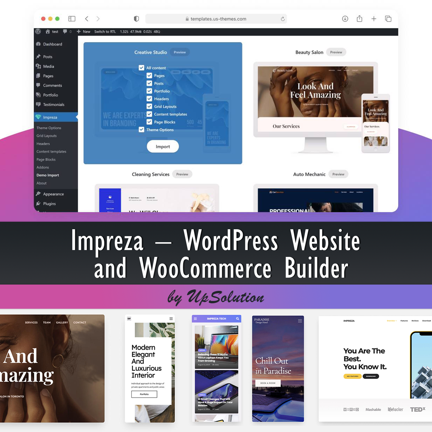 Images with impreza – wordpress website and woocommerce builde.