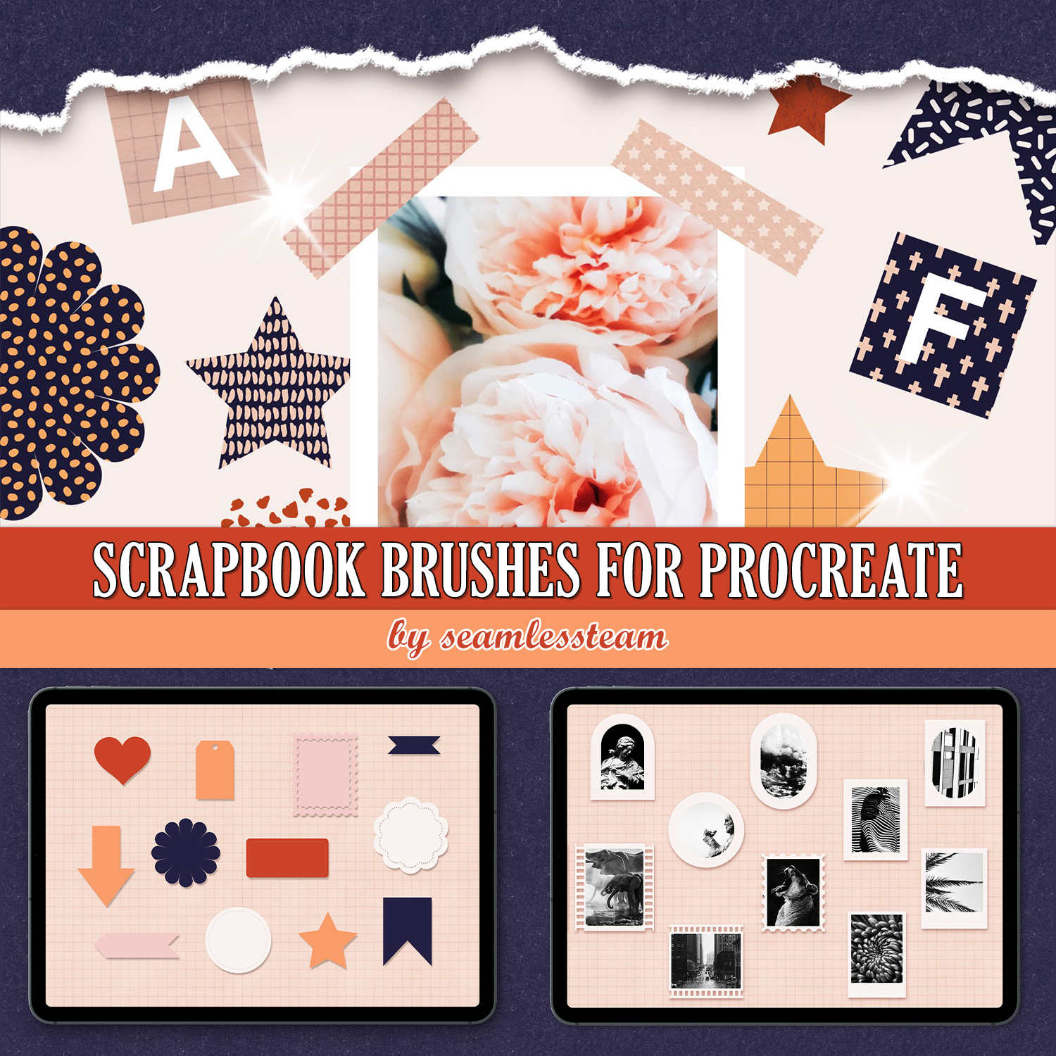 Preview scrapbook brushes for procreate.