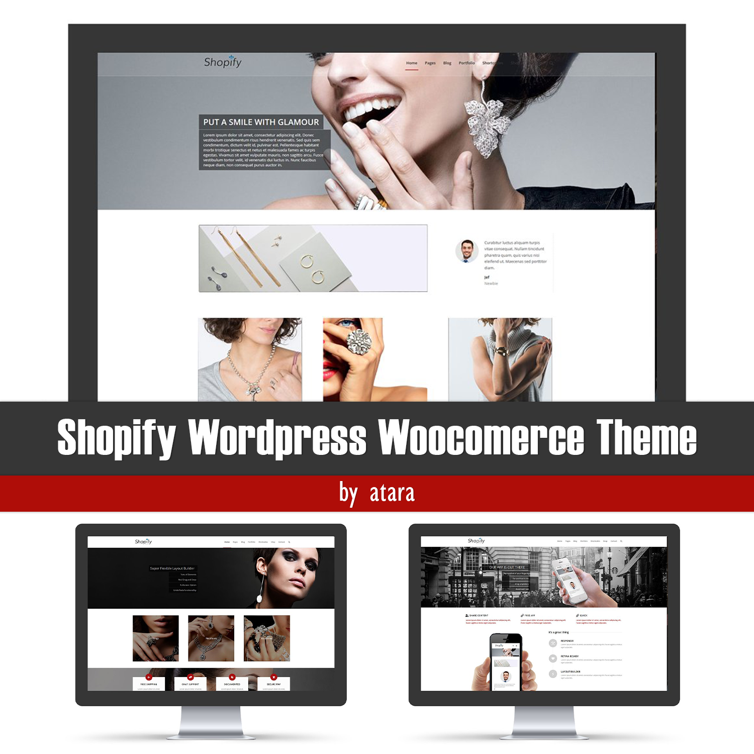 Preview shopify wordpress woocomerce theme.