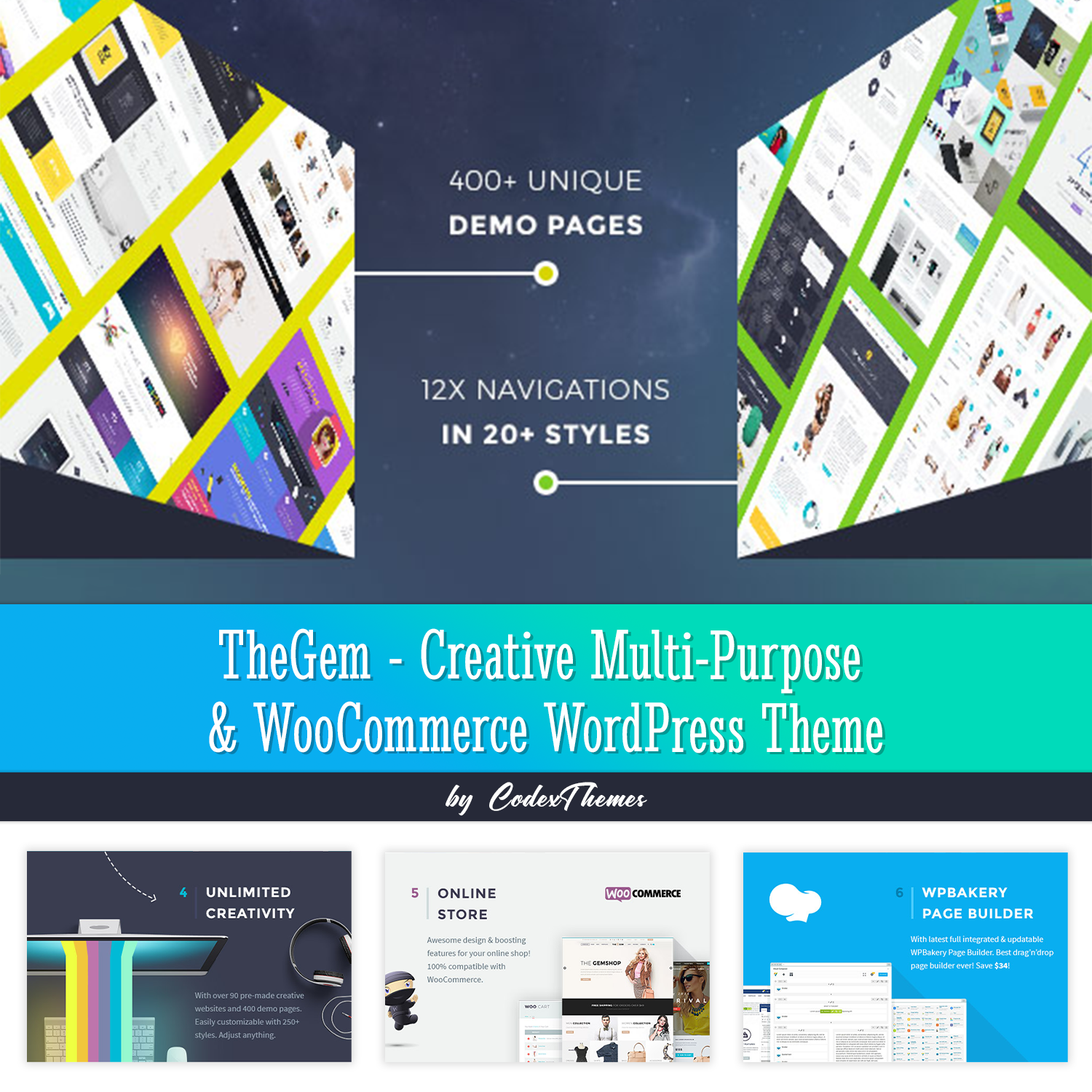 Preview thegem creative multi purpose woocommerce wordpress theme.