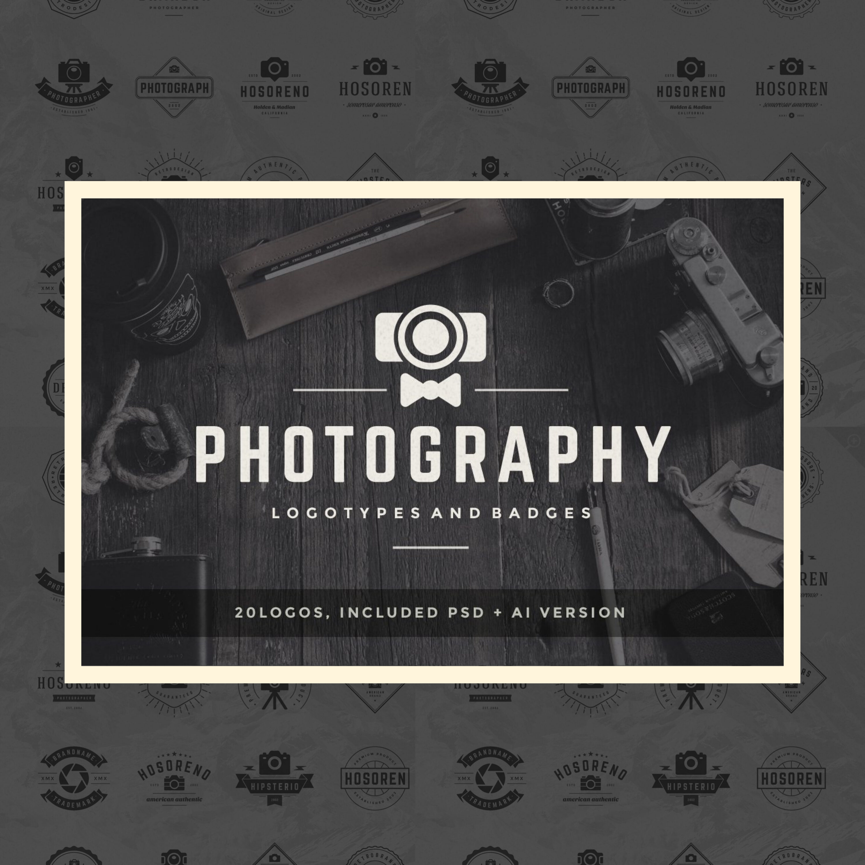 Images with photography logos and badges.