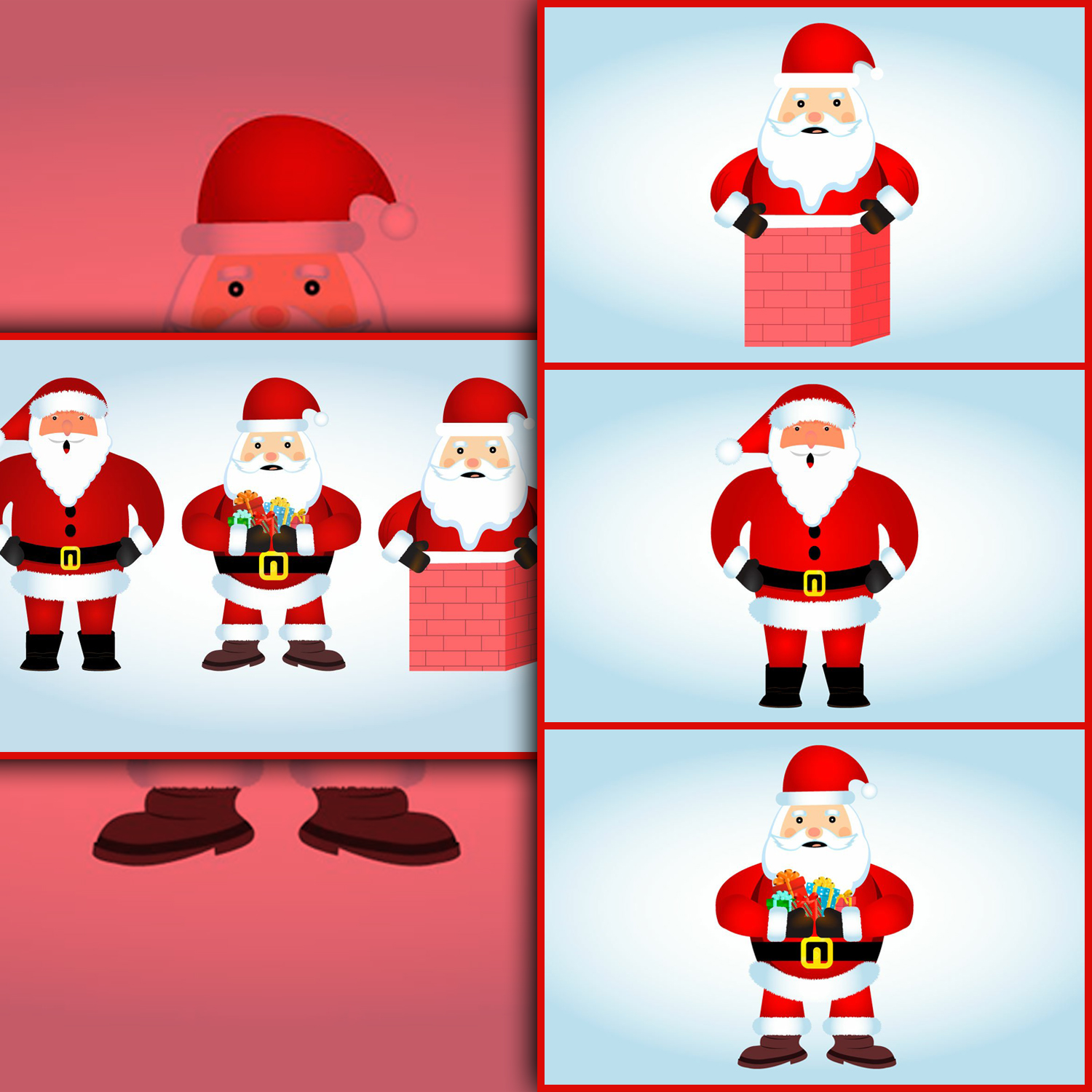 Images with santa claus vector design collection.