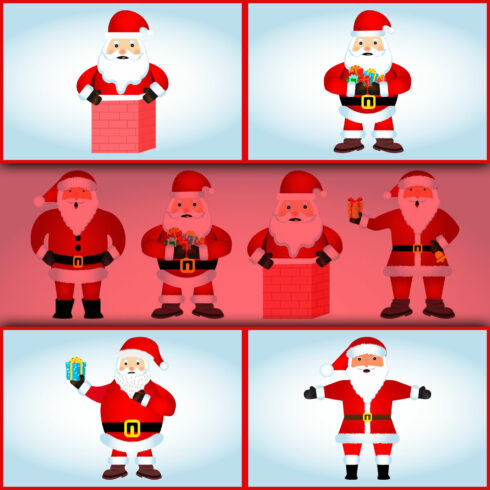 Images with christmas santa claus collection design.