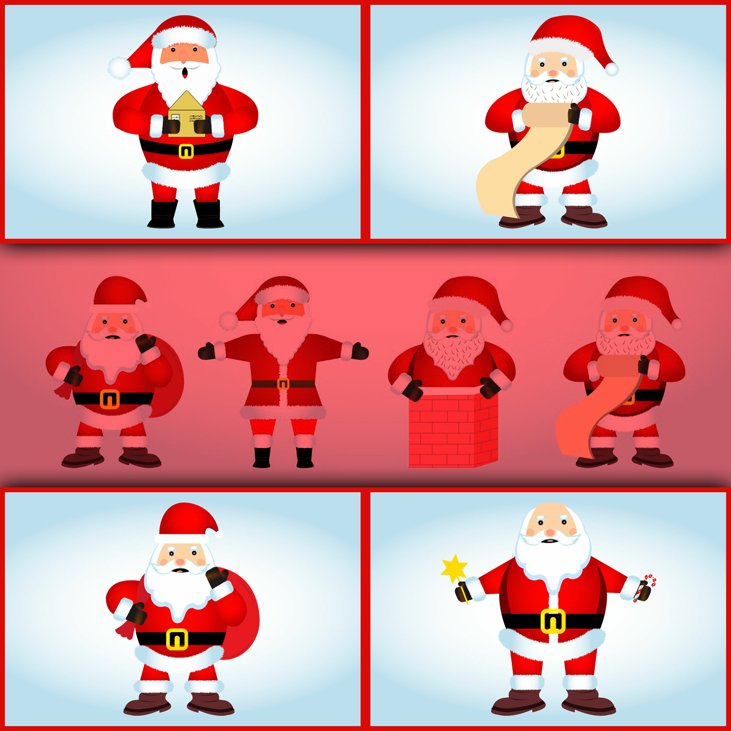 Images with santa claus vector design collection.