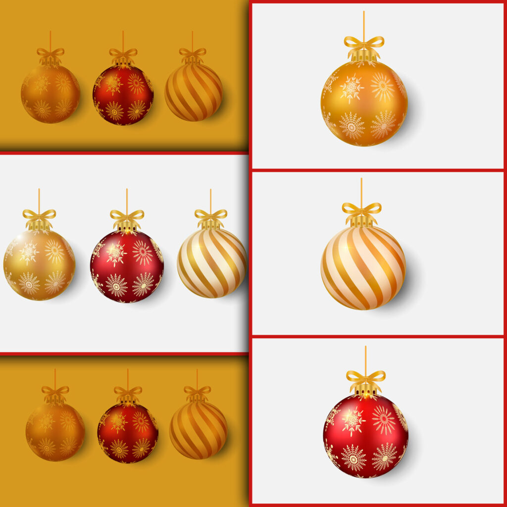 Christmas Set of Tree Decoration Balls MasterBundles