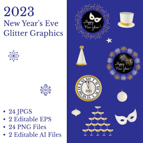Preview new years eve glitter graphics.