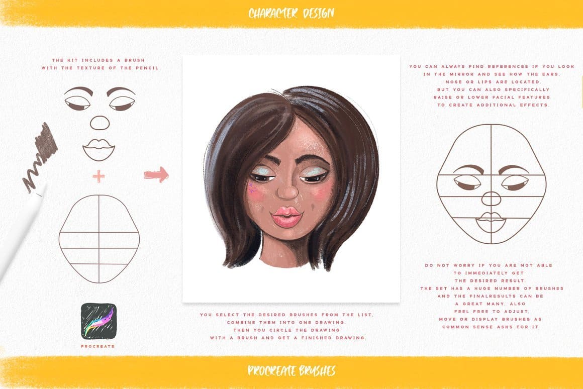 Creating a face and individual hairstyle.