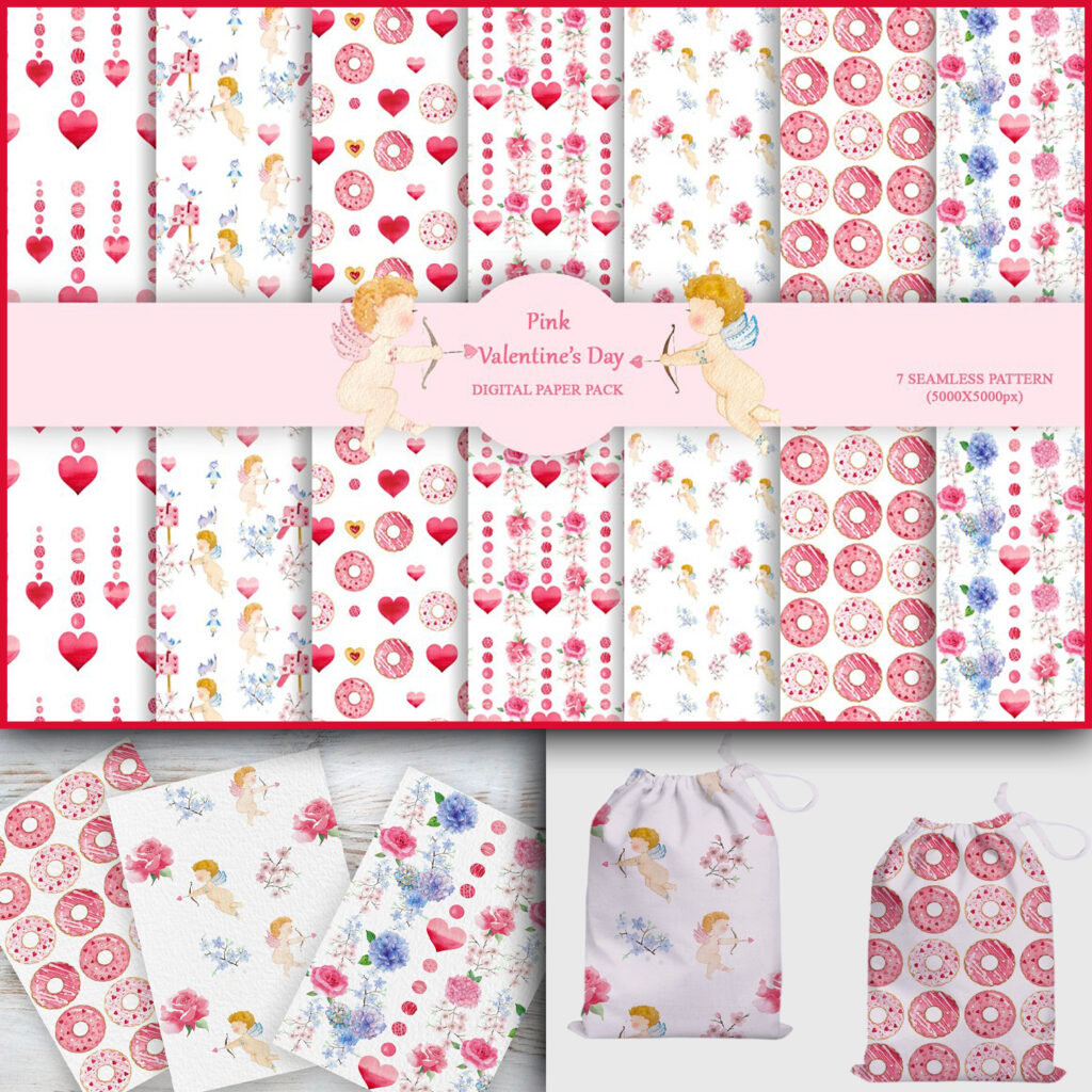 Valentine's Day Digital Paper Pack – MasterBundles