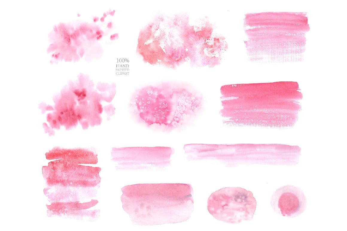 Pink spots are painted with watercolors.