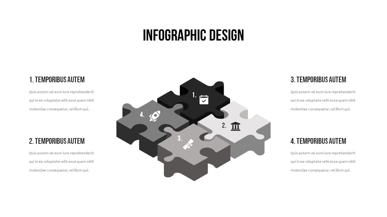 Infographic design in the form of puzzles.