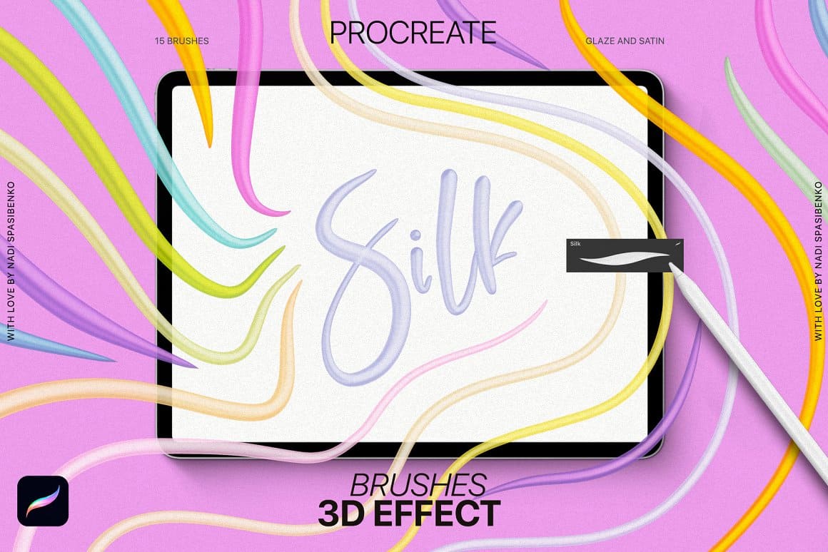 3D word "Silk" is written on the tablet.