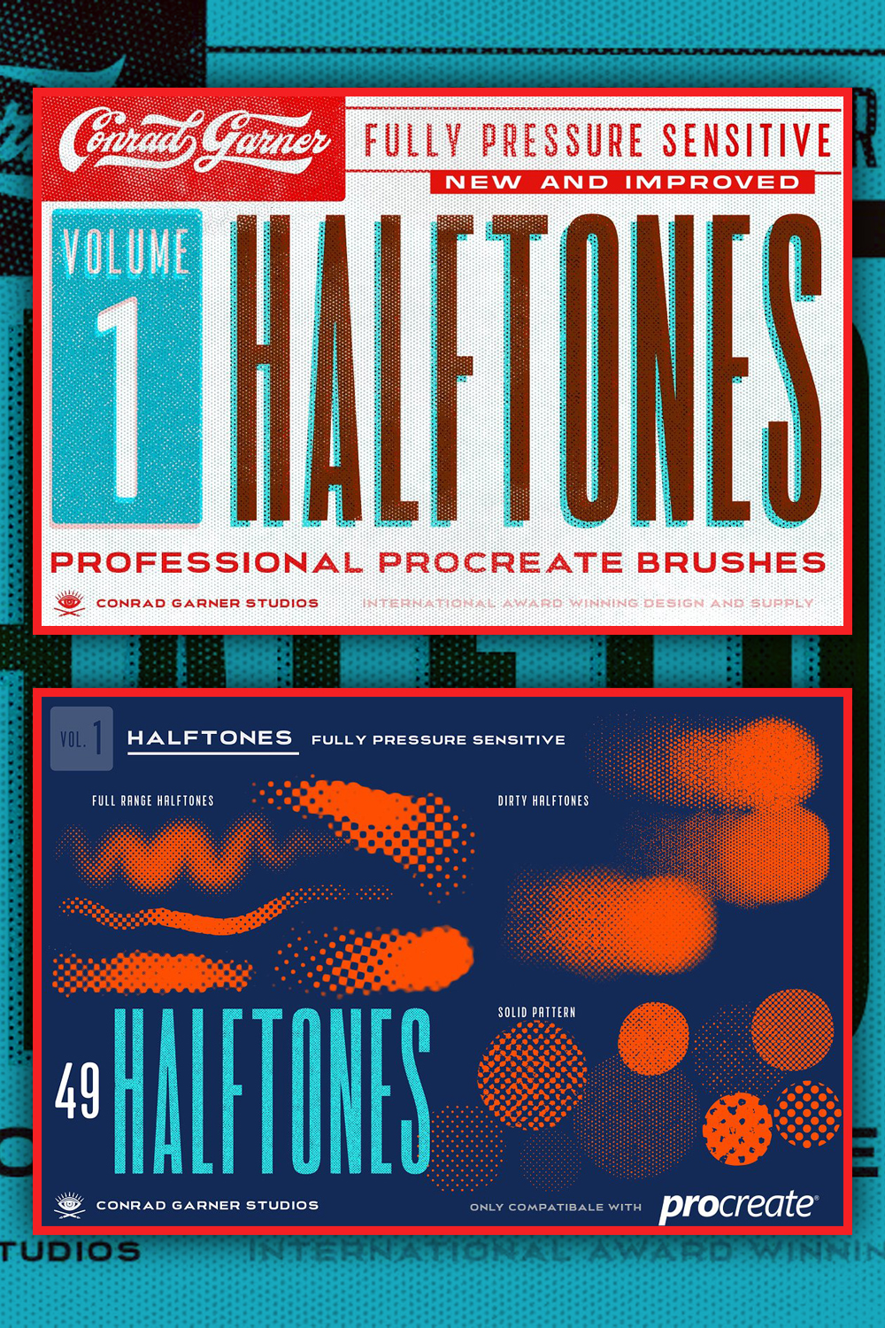 Halftone brushes procreate of pinterest.