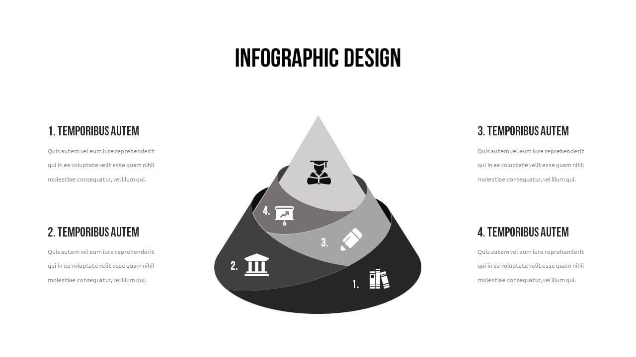 Infographic design in the form of a pyramid.