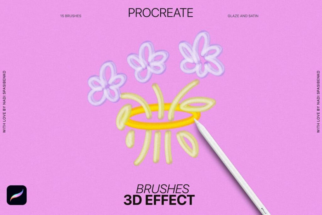 3D Effect Procreate Brushes – MasterBundles
