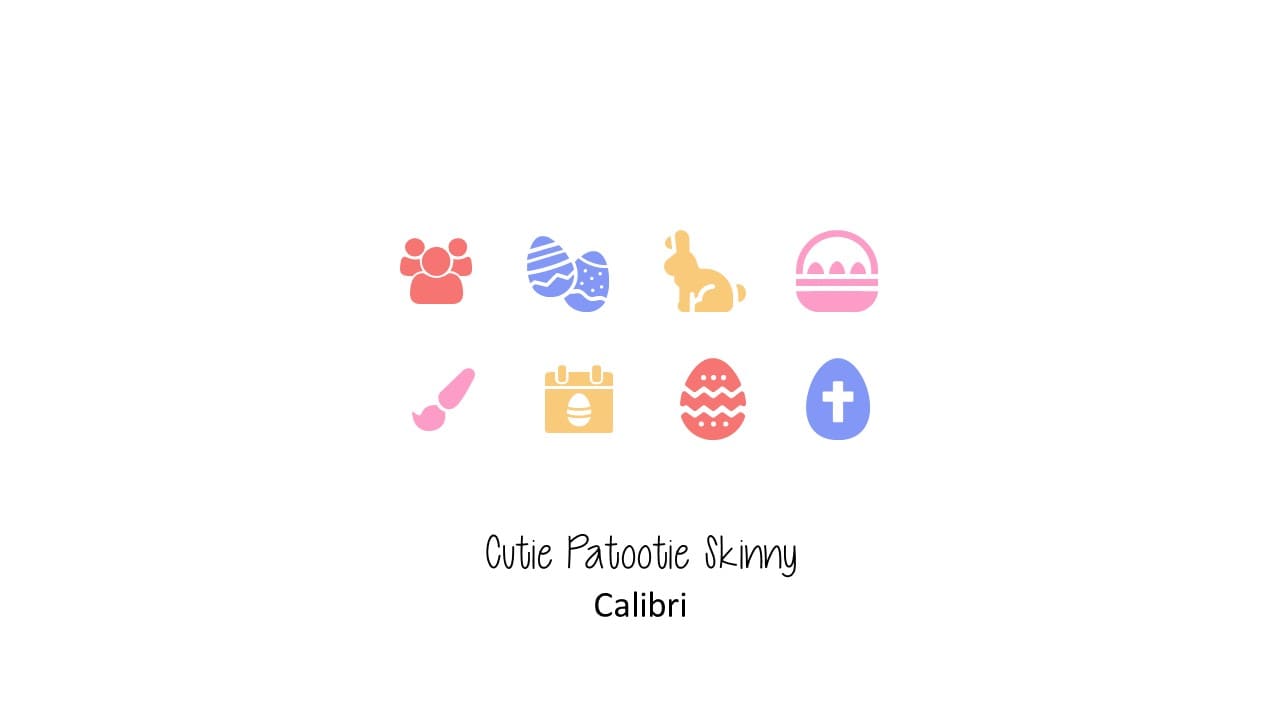 Cute colored easter icons on white background.