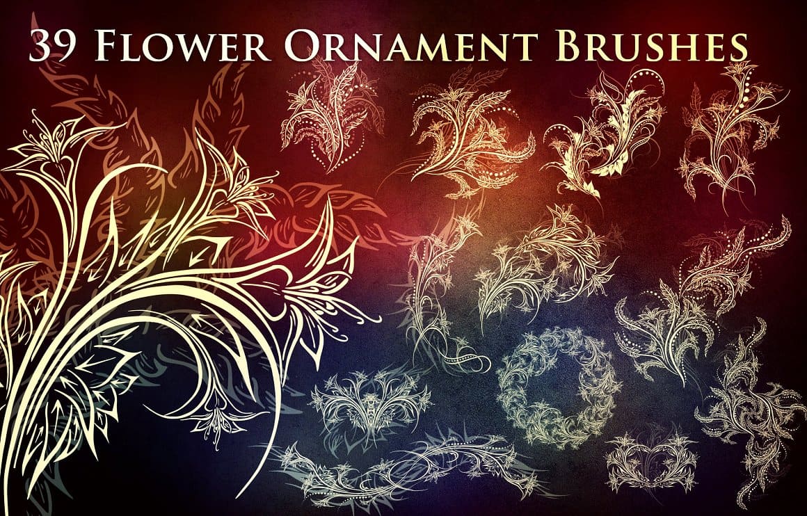 39 Flower Ornament Brushes.