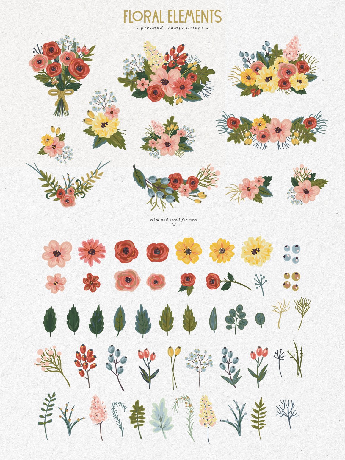 Beautiful prints with flowers and plants.