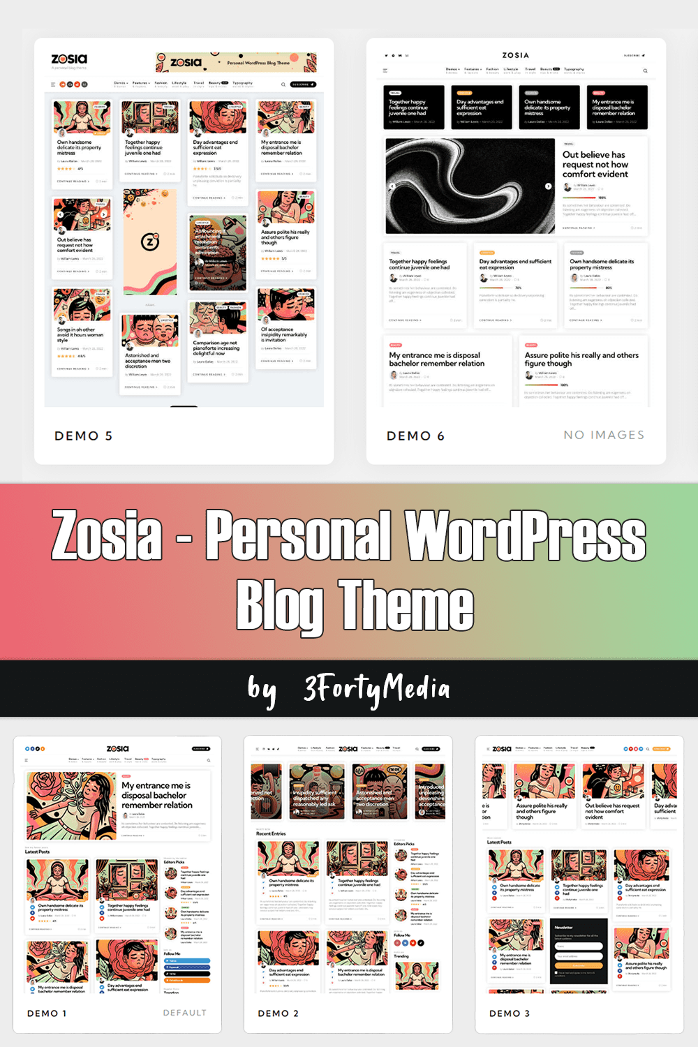 Demo of Zosia - Personal WordPress Blog Theme.