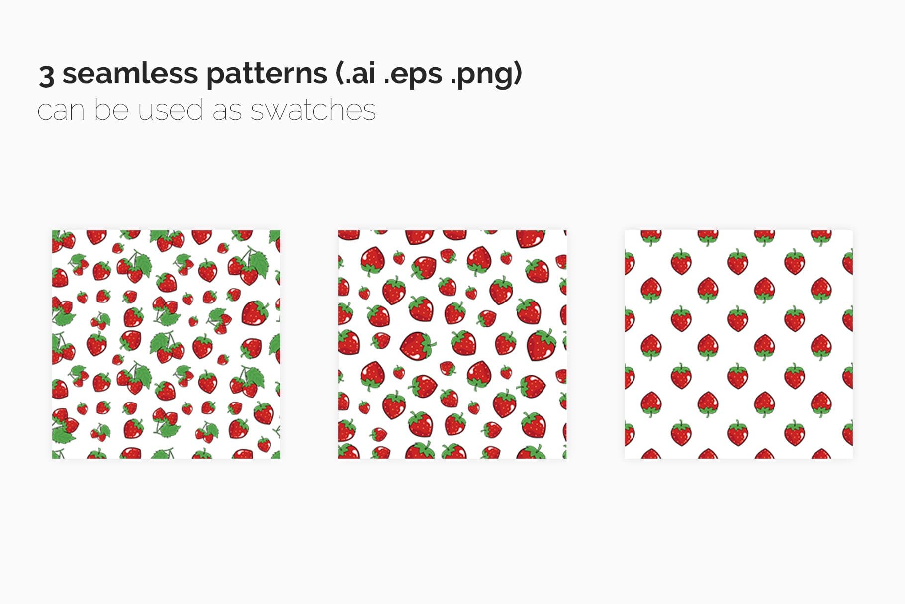 3 seamless patterns can be used as swatches.