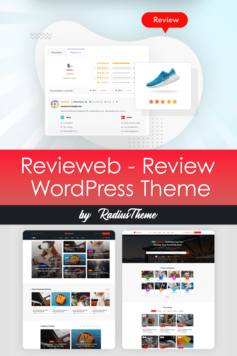 Description of Revieweb - Review WordPress Theme.