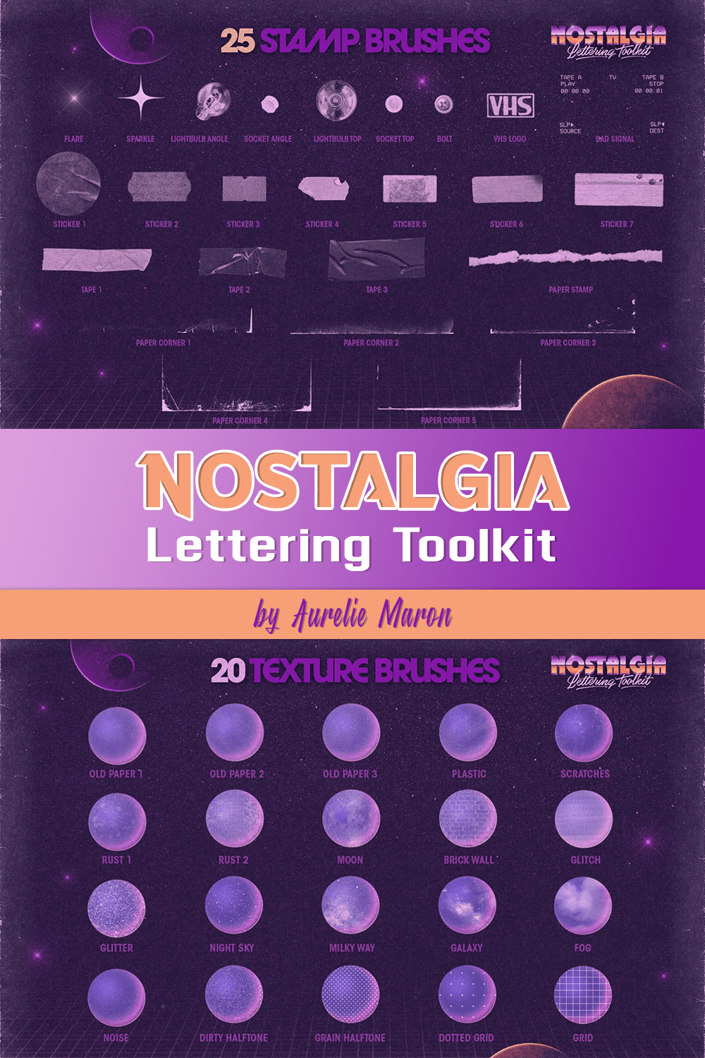 Nostalgia Lettering Toolkit by Aurelie Maron.