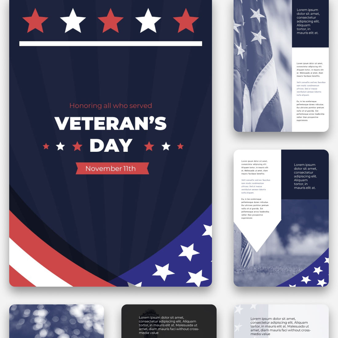 Images illustration with veteransday googleslides template.