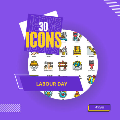 Preview illustrations labour day icons.
