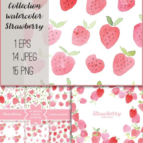 Slides from the collection of watercolor strawberries.
