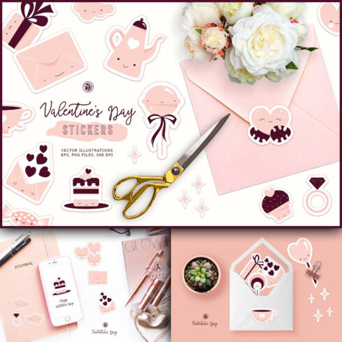 Images with cute valentines day stickers.