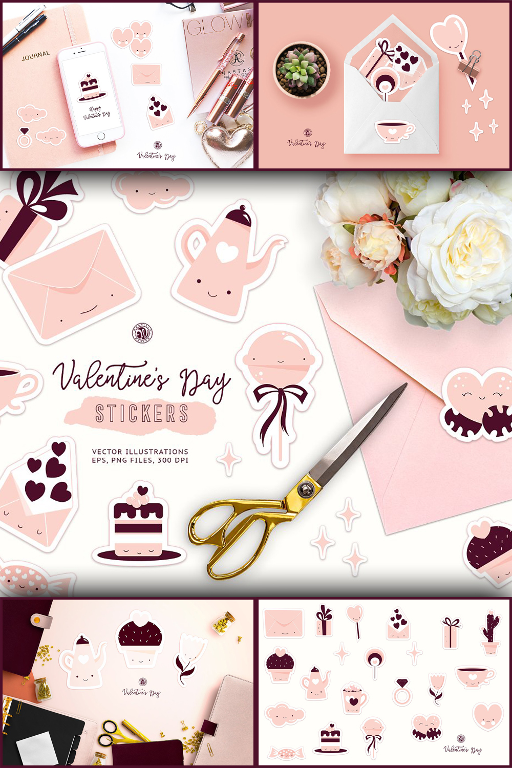 Cute valentines day stickers of pinterest.