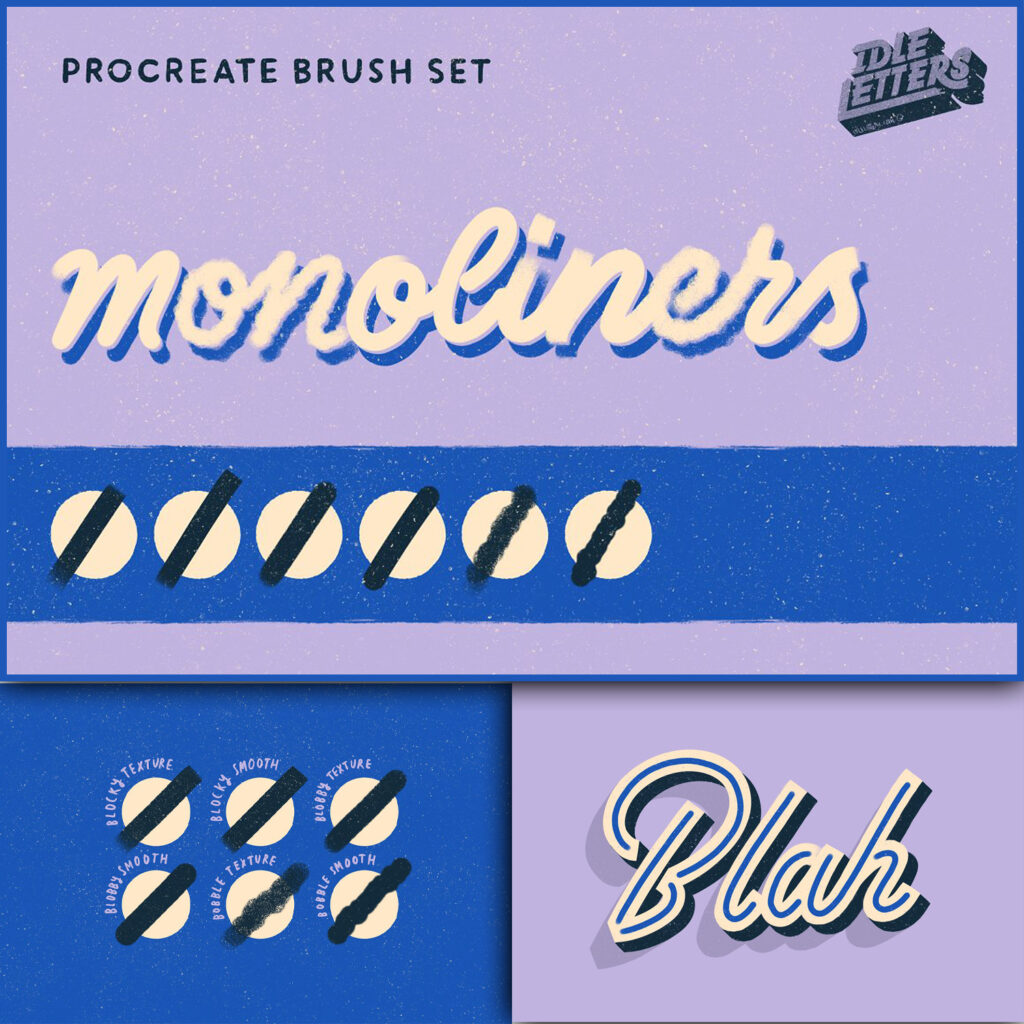 Monoliners Procreate Brush Set MasterBundles