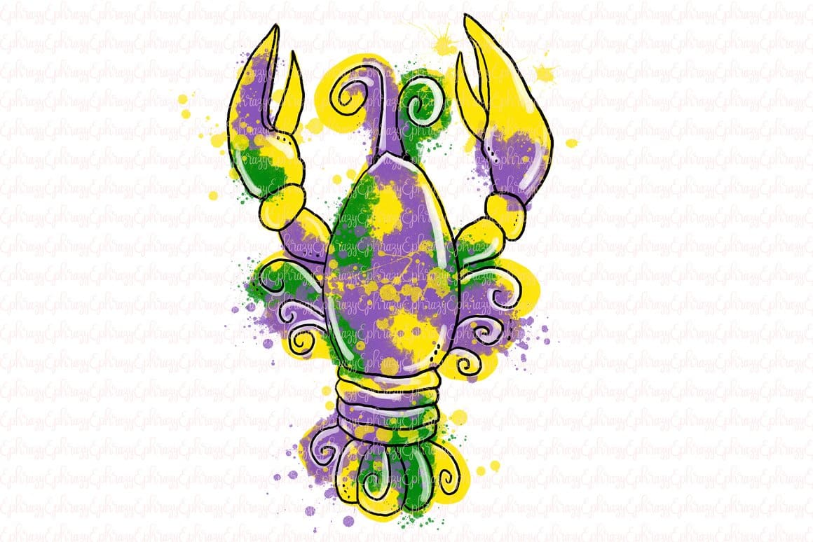 Annual crayfish with large claws for Mardi Gras celebration.