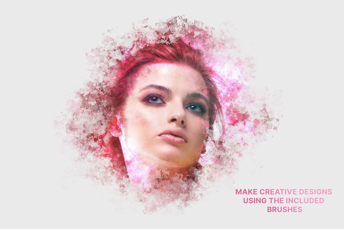Inscription "Make creative designs using the included brushes".