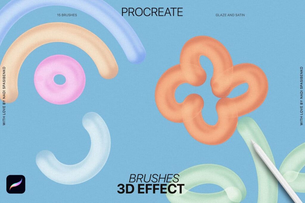 3D Effect Procreate Brushes – MasterBundles